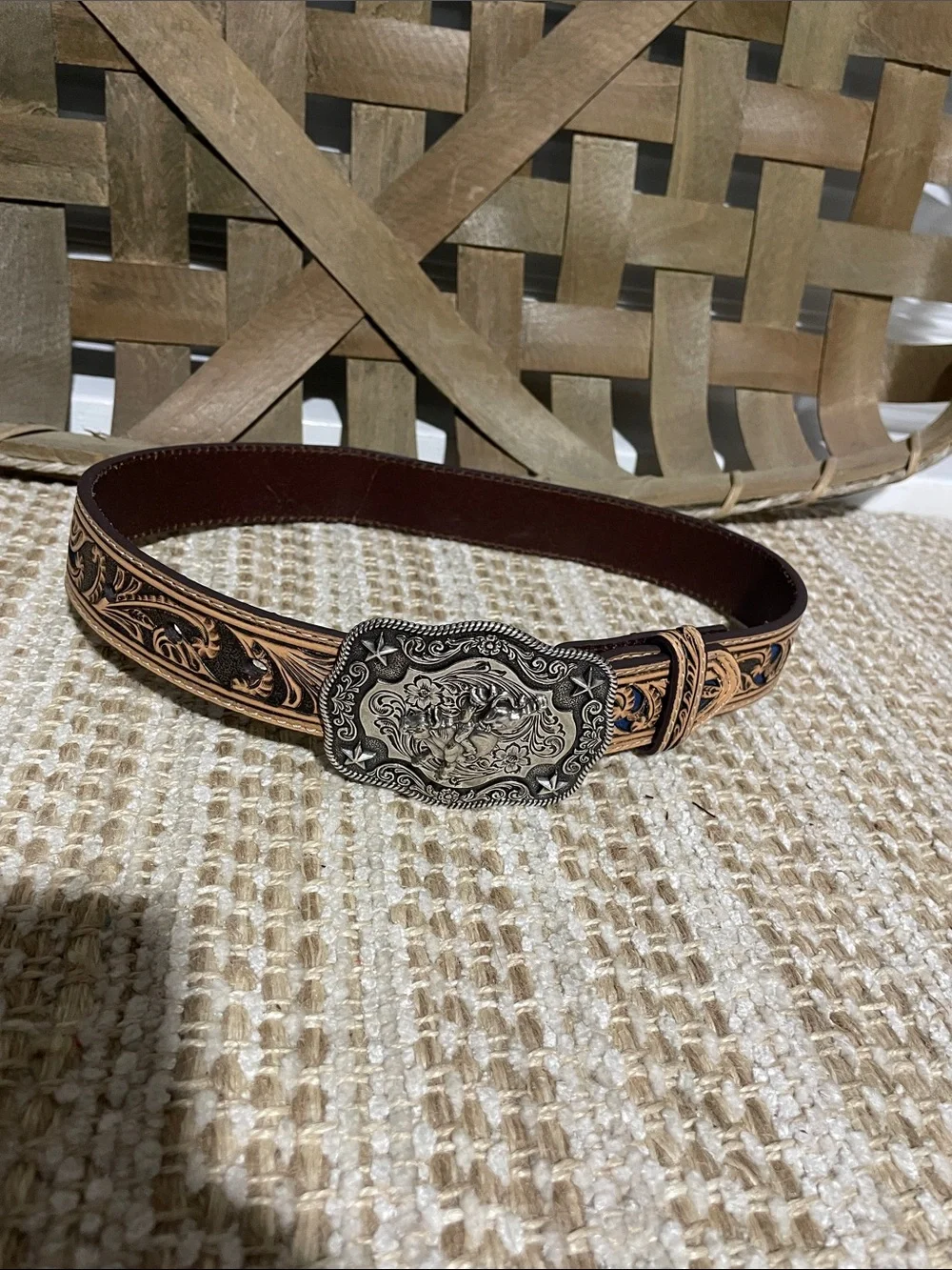 Nocona Belt Co tan tooled